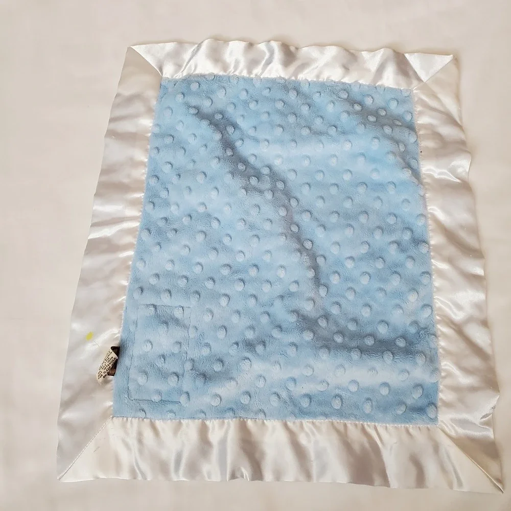 My Blankee Lovey Blue Minky‎ Dot Satin Edges Security Blanket Blue USA